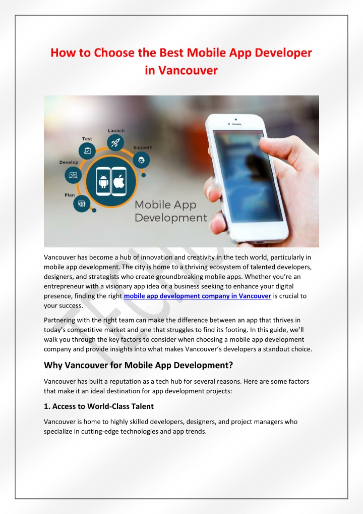 how to choose the best mobile app developer