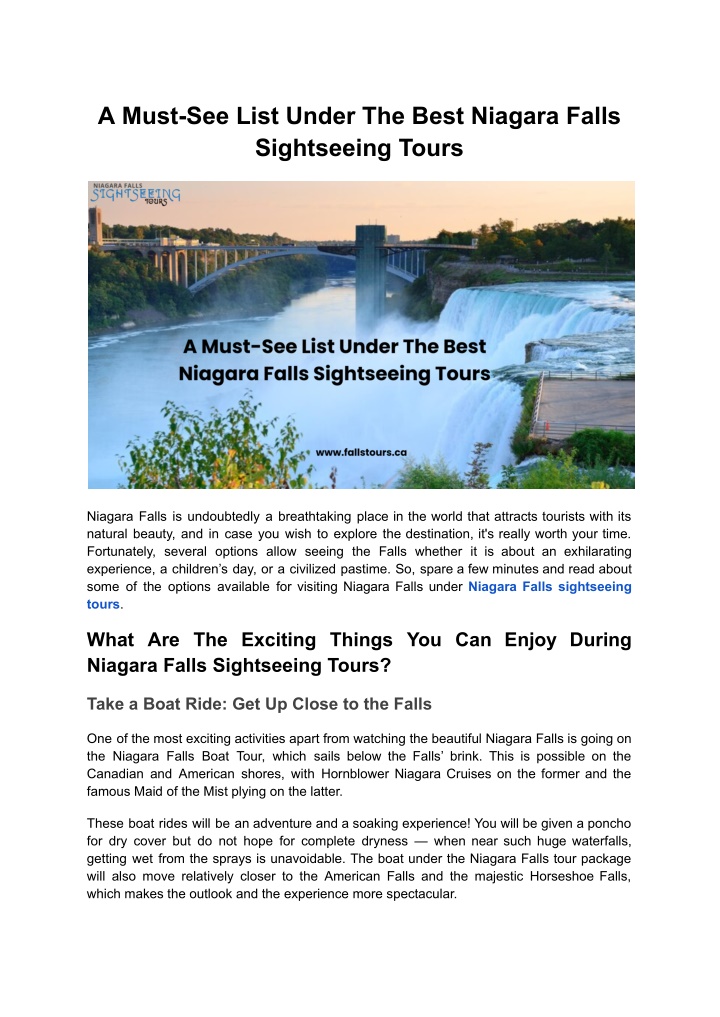 a must see list under the best niagara falls