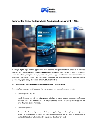 exploring the cost of custom mobile application