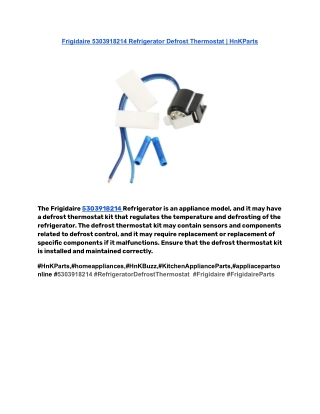 Frigidaire 5303918214 Refrigerator Defrost Thermostat _ HnKParts