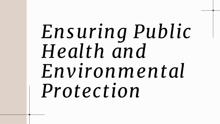 ensuring public health and environmental