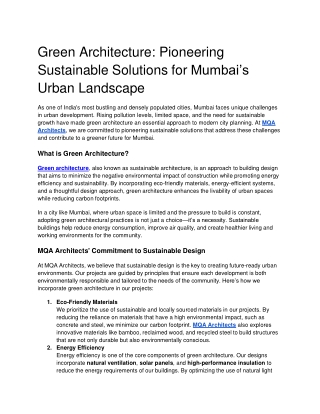 Green architecture firms in Mumbai