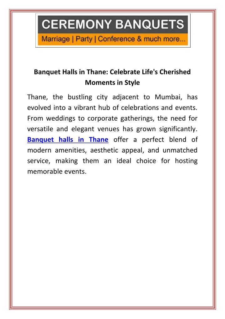 banquet halls in thane celebrate life s cherished