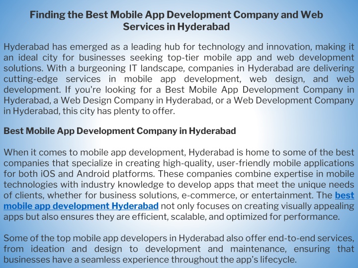 finding the best mobile app development company