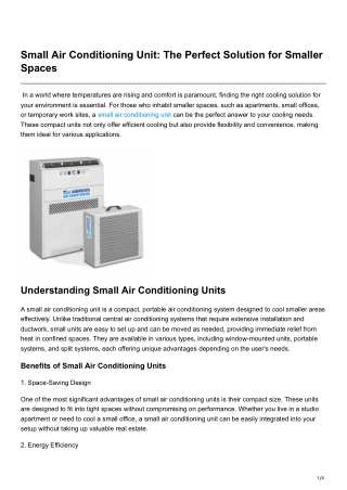 small air conditioning unit the perfect solution
