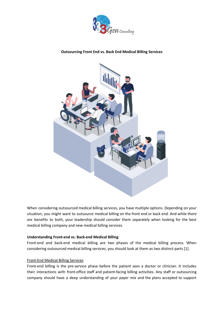 outsourcing front end vs back end medical billing