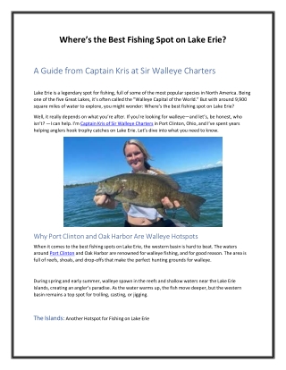 Where’s the Best Fishing Spot on Lake Erie