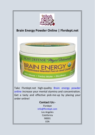 Brain Energy Powder Online  Flvrdept.net