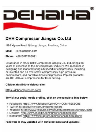 DHH Compressor Jiangsu Co. Ltd Pdf