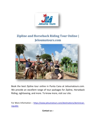Zipline and Horseback Riding Tour Online
