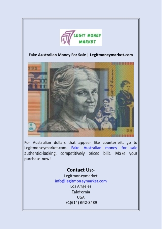 Fake Australian Money For Sale  Legitmoneymarket.com
