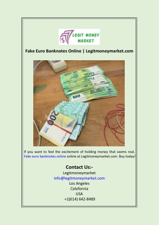Fake Euro Banknotes Online Legitmoneymarket.com