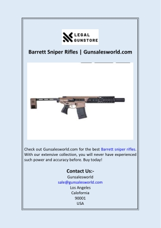 Barrett Sniper Rifles  Gunsalesworld.com
