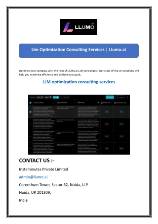 llm optimization consulting services llumo ai