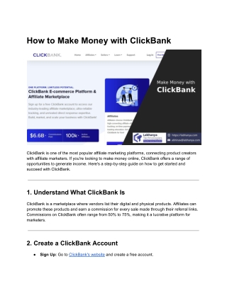 How to Make Money with ClickBank