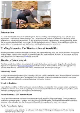 Crafting Memories: The Timeless Appeal of Wood Presents