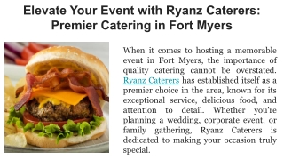 Elevate Your Event with Ryanz Caterers_ Premier Catering in Fort Myers