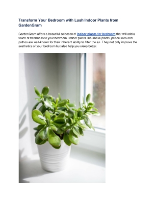 Transform Your Bedroom with Lush Indoor Plants from GardenGram