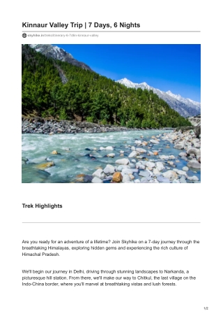 kinnaur valley trip