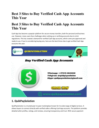 Best 3 Sites to Buy Verified Cash App Accounts This Year