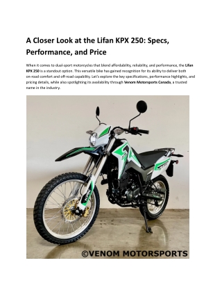 A Closer Look at the Lifan KPX 250_ Specs, Performance, and Price