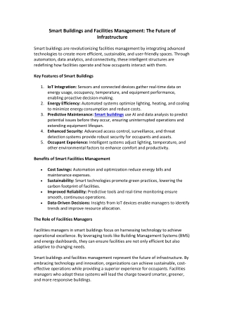 smart buildings and facilities management