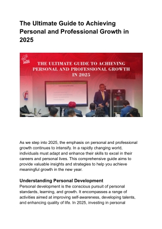 The Ultimate Guide to Achieving Personal and Professional Growth in 2025
