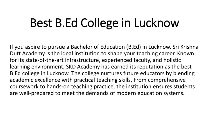 best b ed college in lucknow