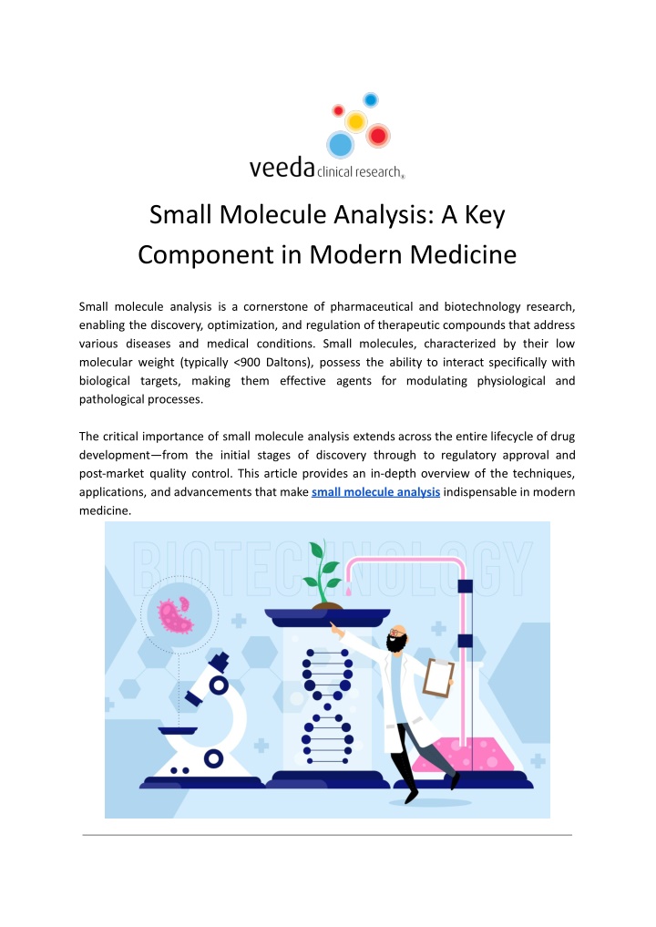 small molecule analysis a key component in modern