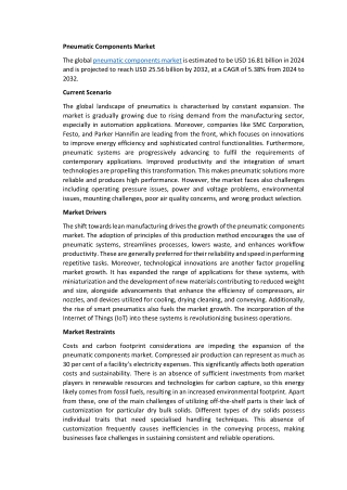 Global Pneumatic Components Market Hits USD 25.56 Billion by 2032