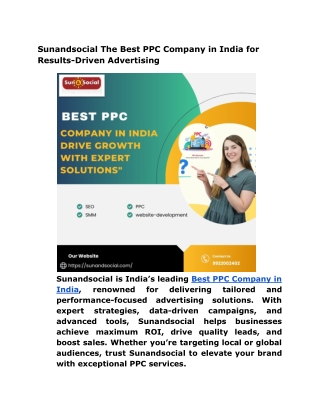 Sunandsocial The Best PPC Company in India for Results-Driven Advertising