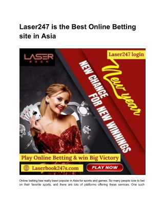 Laser247 is the Best Online Betting site in Asia