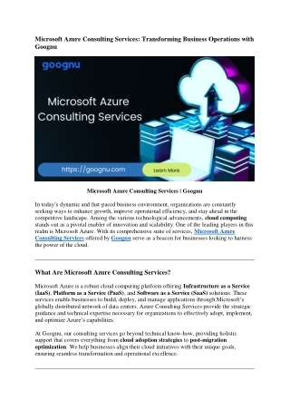 microsoft azure consulting services transforming