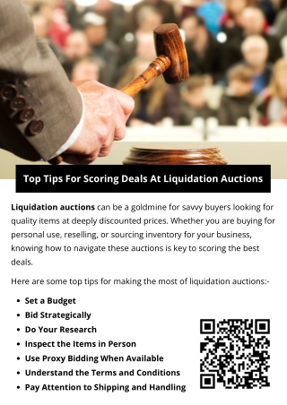 Top Tips For Scoring Deals At Liquidation Auctions