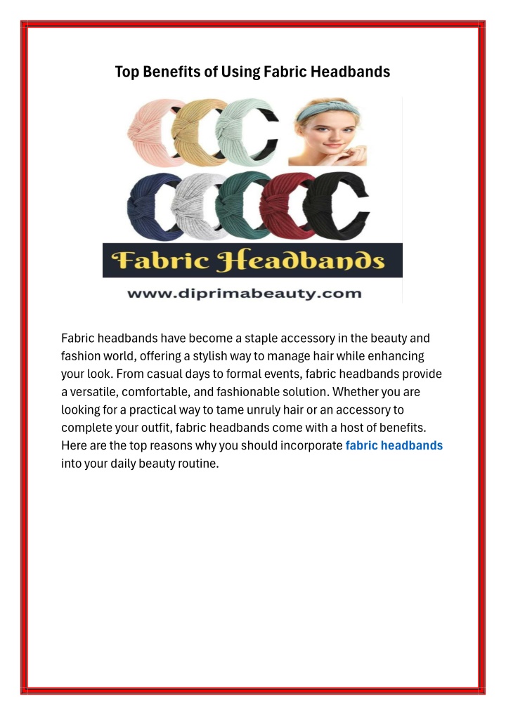 top benefits of using fabric headbands