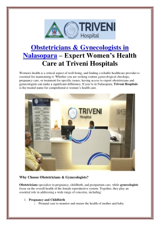 Obstetricians & Gynecologists in Nalasopara – Expert Women’s Health Care at Triv