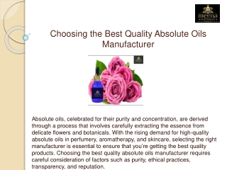 best quality absolute oils manufacturer