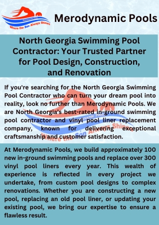 North Georgia Swimming Pool Contractor: Your Trusted Partner for Pool Design