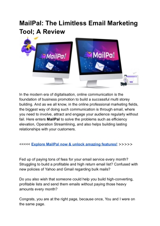 mailpal the limitless email marketing tool
