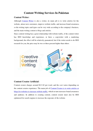 content writing services in pakistan