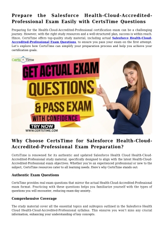 Health-Cloud-Accredited-Professional Exam Dumps and Practice Tests at CertsTime