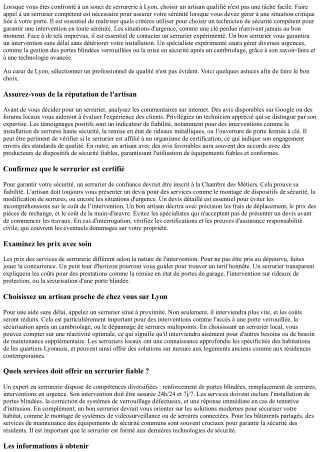 lorsque vous tes confront un souci de serrurerie