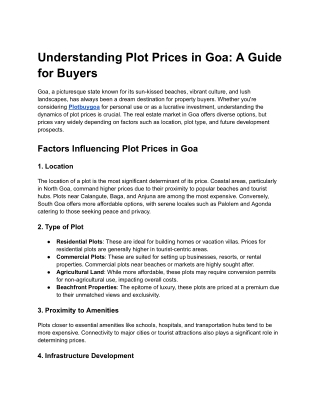 understanding plot prices in goa a guide