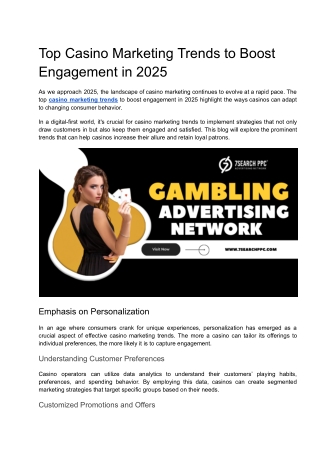 Top Casino Marketing Trends to Boost Engagement in 2025