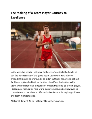 the making of a team player journey to excellence