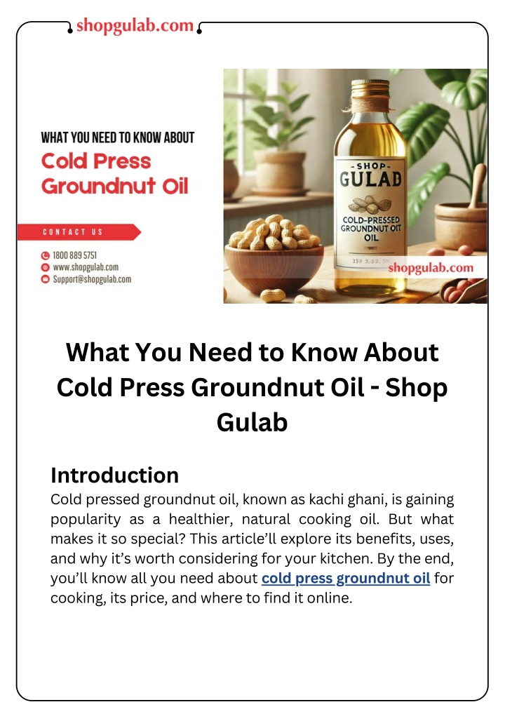 what you need to know about cold press groundnut