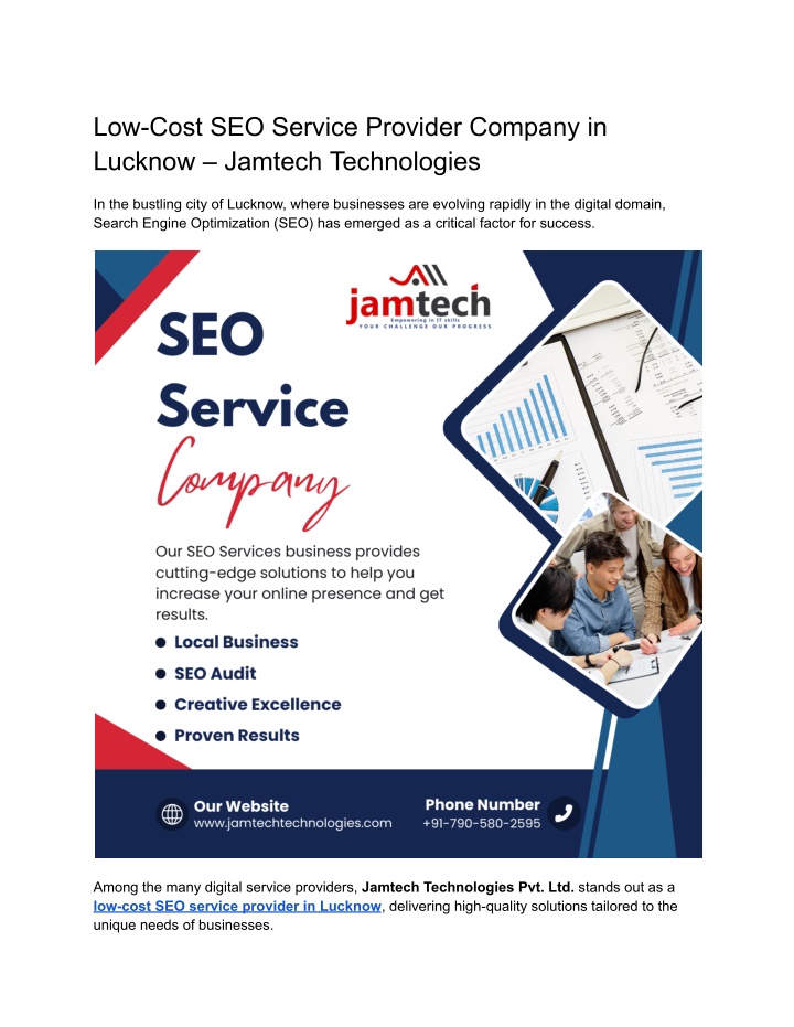 low cost seo service provider company in lucknow