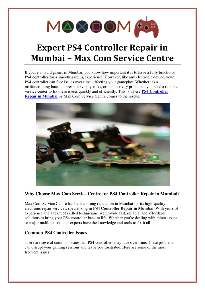 expert ps4 controller repair in mumbai