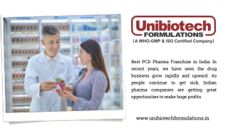 Best PCD Pharma Franchise - Unibiotech Formulations