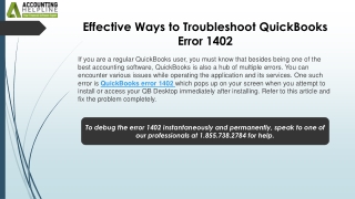 effective ways to troubleshoot quickbooks error 1402
